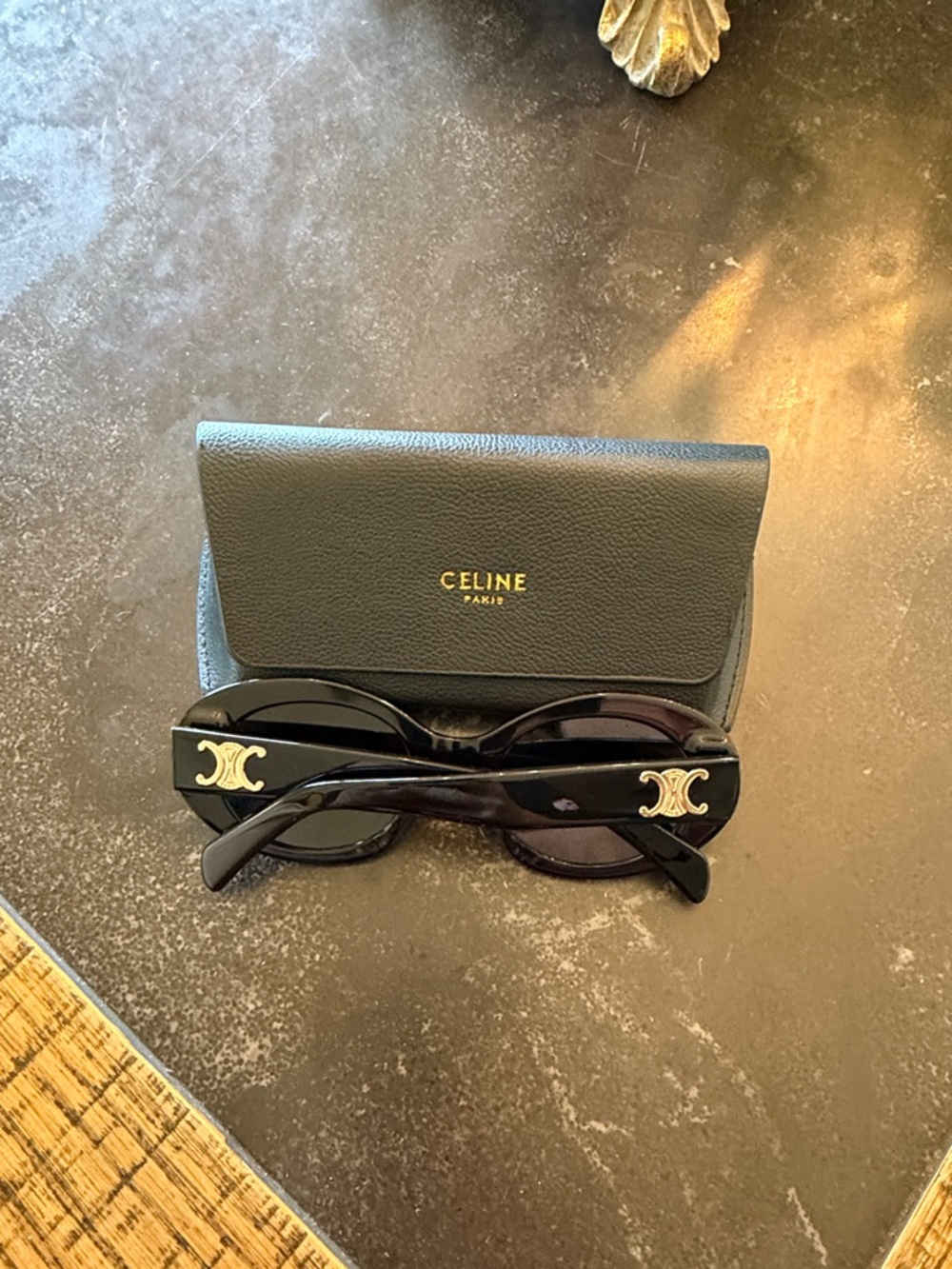 Celine Black Oval Sunglasses - Picture 2 of 5